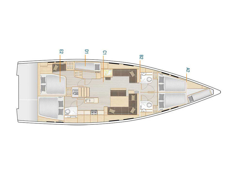 Hanse 548, Playa